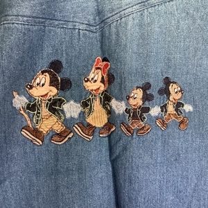 Vintage Donaldson Walt Disney Company Rare Denim Shirt Mickey Minnie Large L